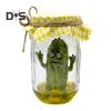 Grumpy Pickle Sculpture In Clear Jar Sad Anxious Pickled Cucumber Figurine Statue Home Office Desktop Decoration Ornament Christmas Gift