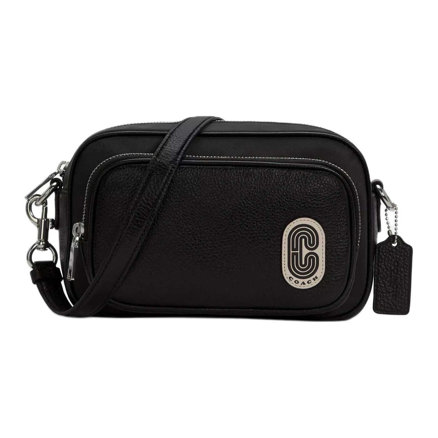 

Coach Court Pleated Fabric And Leather Small Shoulder Crossbody Bag Women bags Black C5050-SVBK Basic Set (Bag+Dust Bag)