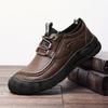 Mens Shoes Vintage Genuine Leather Sneakers Men High Quality Comfy Lace-Up Hiking Shoes Male Handmade Footwear Plus Size 38-47