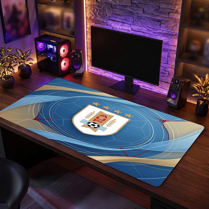 Uruguay Football Crest Mouse Pad, Extended Non Slip Rubber Desk Mat for Gaming Office Laptop Fan Gift