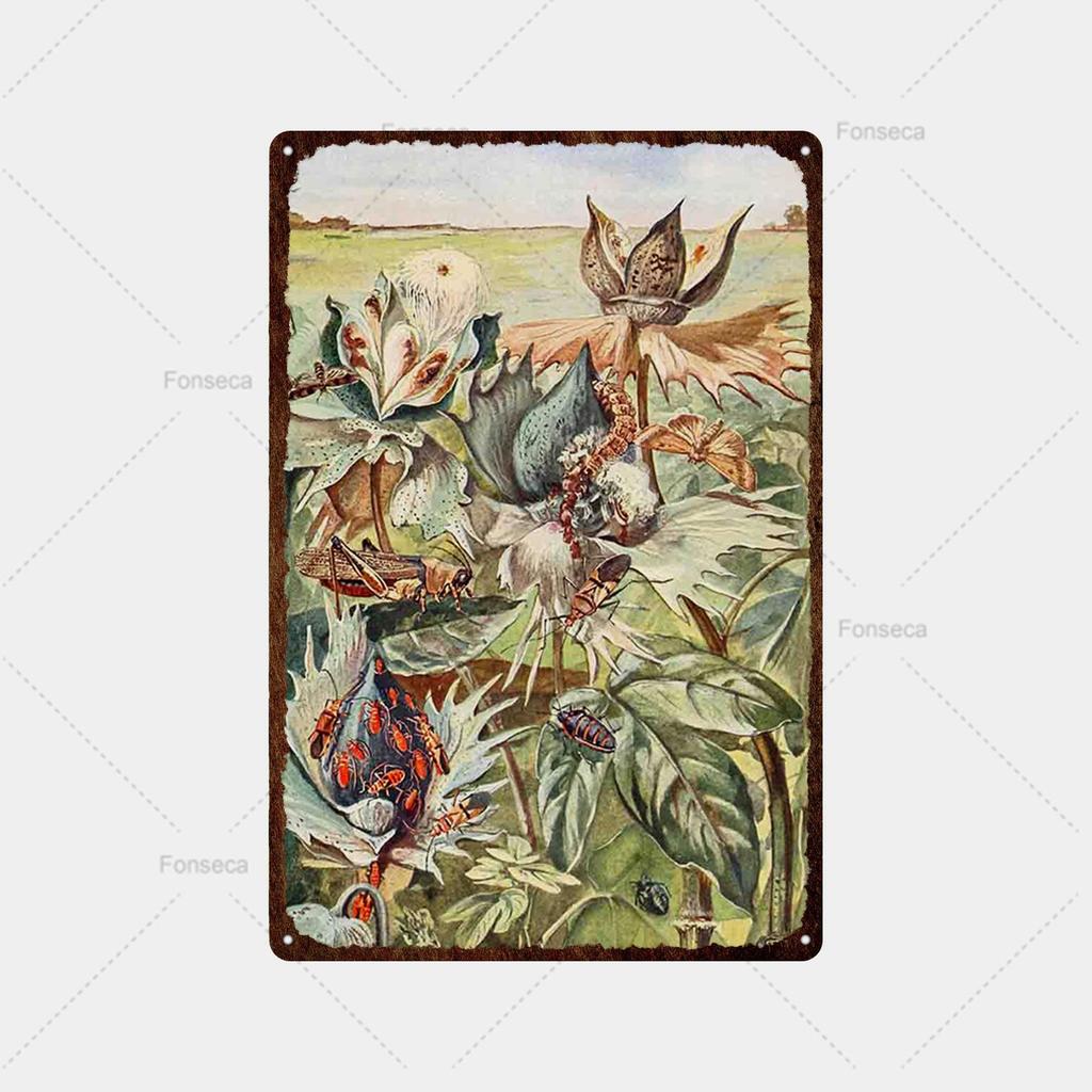 Fish, Fish, Flower Variety Sign Metal Sign Vintage Tin Sign Bar Vintage Wall Decor Bar Club Man Cave Metal Poster