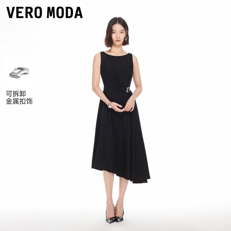 VEROMODA Metal Buckle Sleeveless A-Line Irregular Dress S