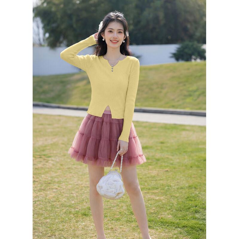 Women s French Style Irregular Knit Sweater One Size