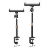 Rotatable Phone Tablet Stand Adjustment Clamp Telescoping Rod Two Length Option For 9-15Inch Desktop Devices