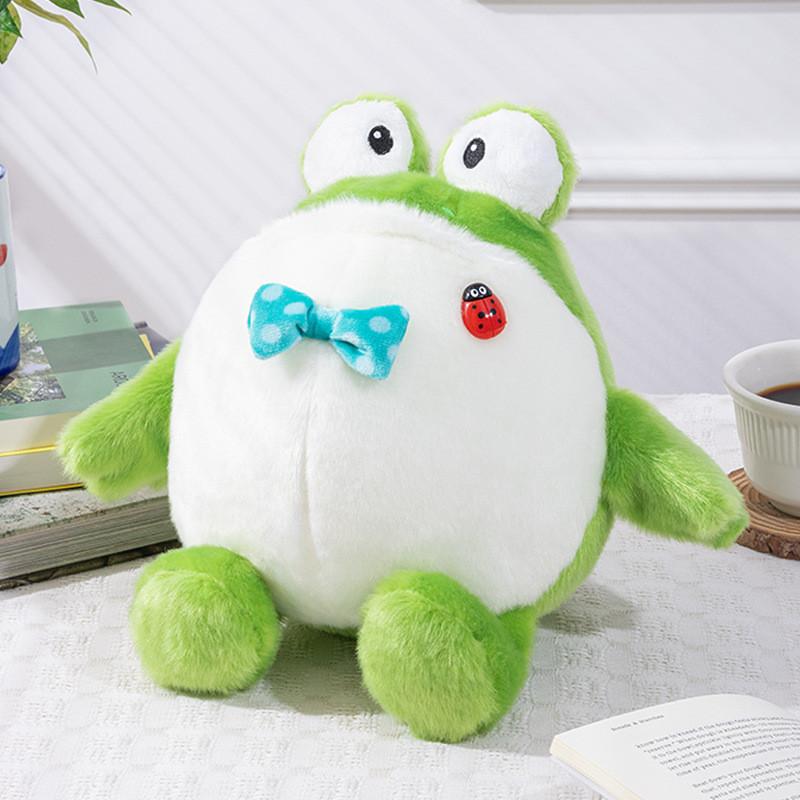 Cuddly Frog Plush Toy With Bowknot For Kids And Collectors