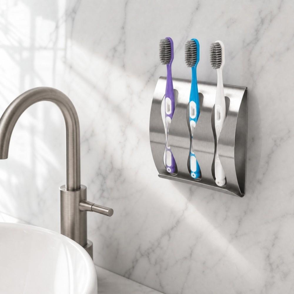 Silver Toothbrush Organizer Stainless Steel Razor stand Toothbrush Holder  Bathroom Washroom