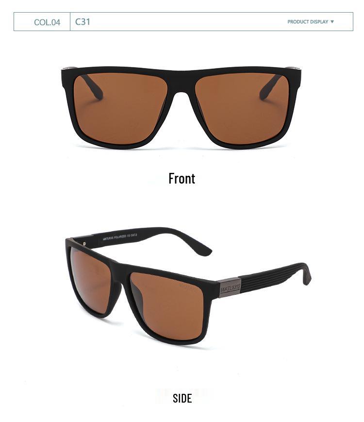 Men's Retro Square Polarized Sunglasses - Fashionable Anti-Glare Eyewear