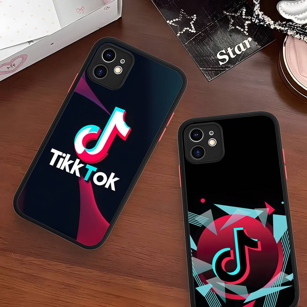 T-TikTok-K Phone Case For IPhone 16 15 14 13 12 11 Pro Max Plus X XS MAX Black Matte Phone Fundas