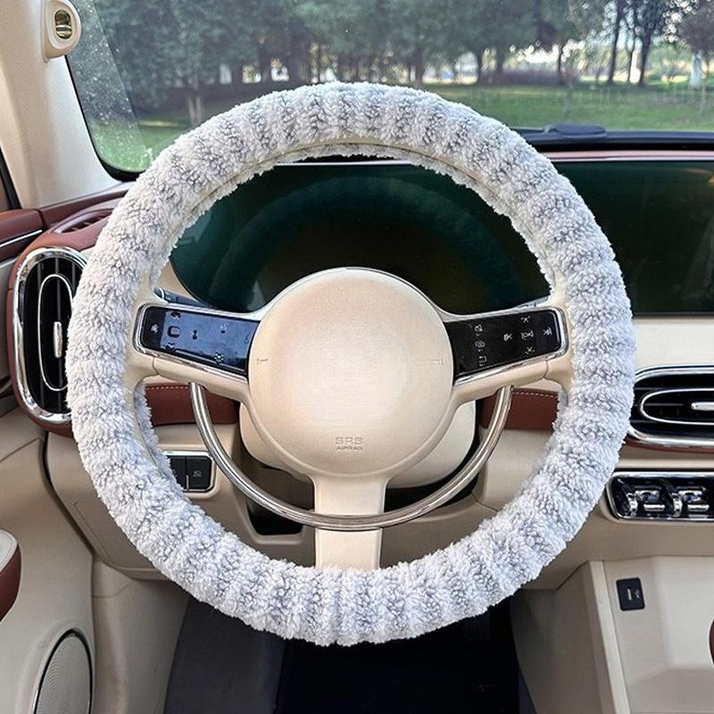 Car Steering Wheel Cover Lamb Fern Warm and Anti-freeze Car Simple Handle Cover Anti-slip Wear-resistant Car Interior Supplies