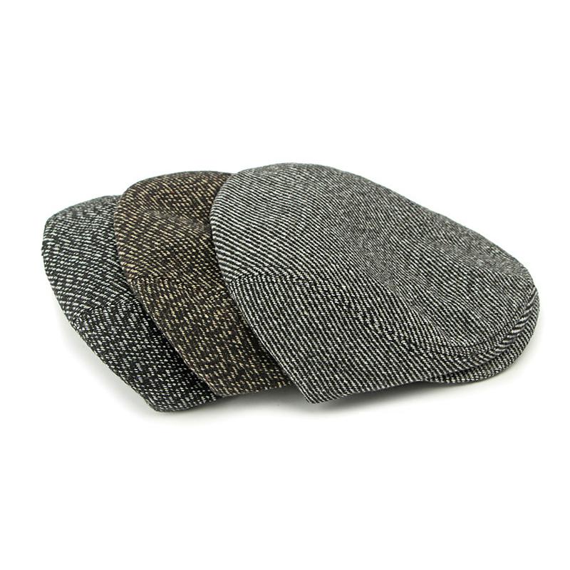 Men's Autumn Winter Peaked Cap Thick Warm Forward Cap Middle-Aged and Elderly Retro Beret