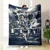 "Soccer Champion Design with Trophies Theme Warm Blanket Flannel Blanket for Bedroom, Living Room, Sofa, and Nap Sofas"