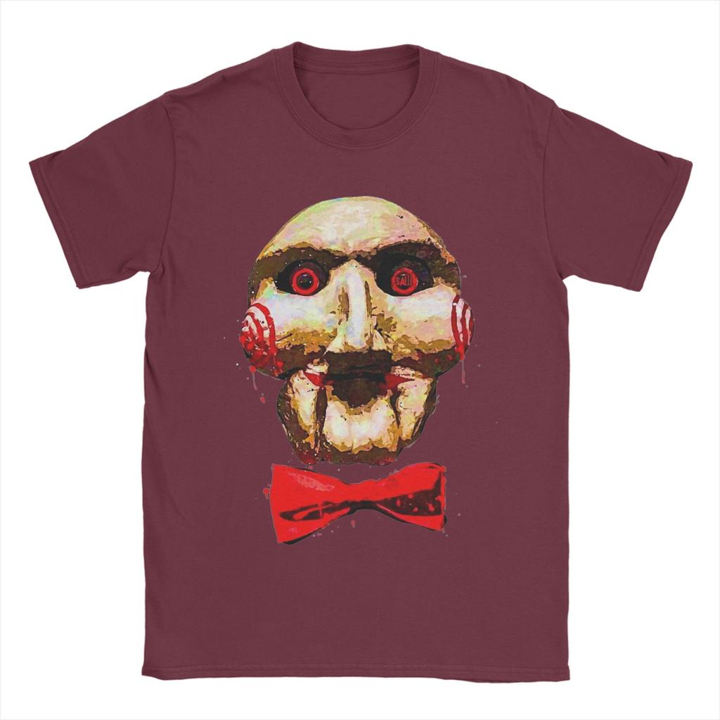 Maglietta Kawaii Film Saw da Uomo Girocollo Manica Corta Top Horror Cotone Abbigliamento Estivo