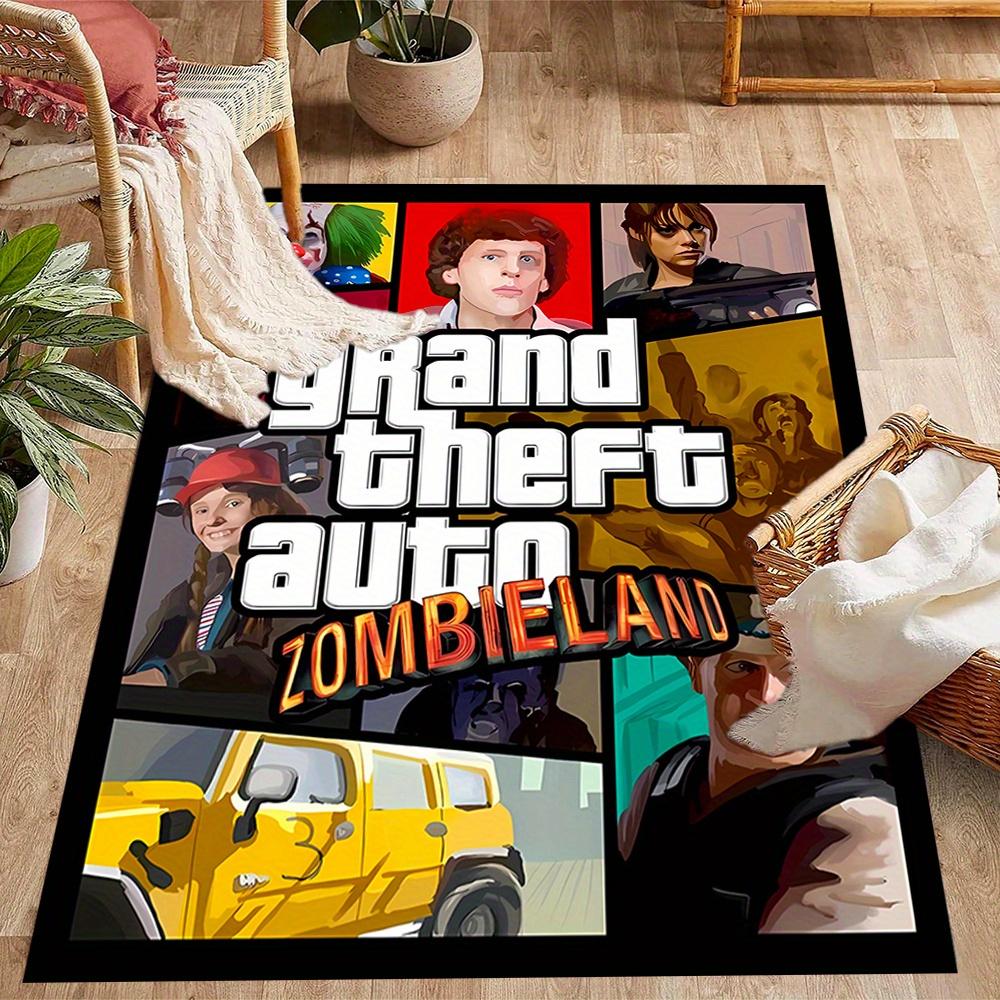 Grand Theft Auto Zombieland Premium Crystal Velvet Area Classic Design Nonslip Durable Polyester Area Rug For Bedroom Playroom Living Room Or Office