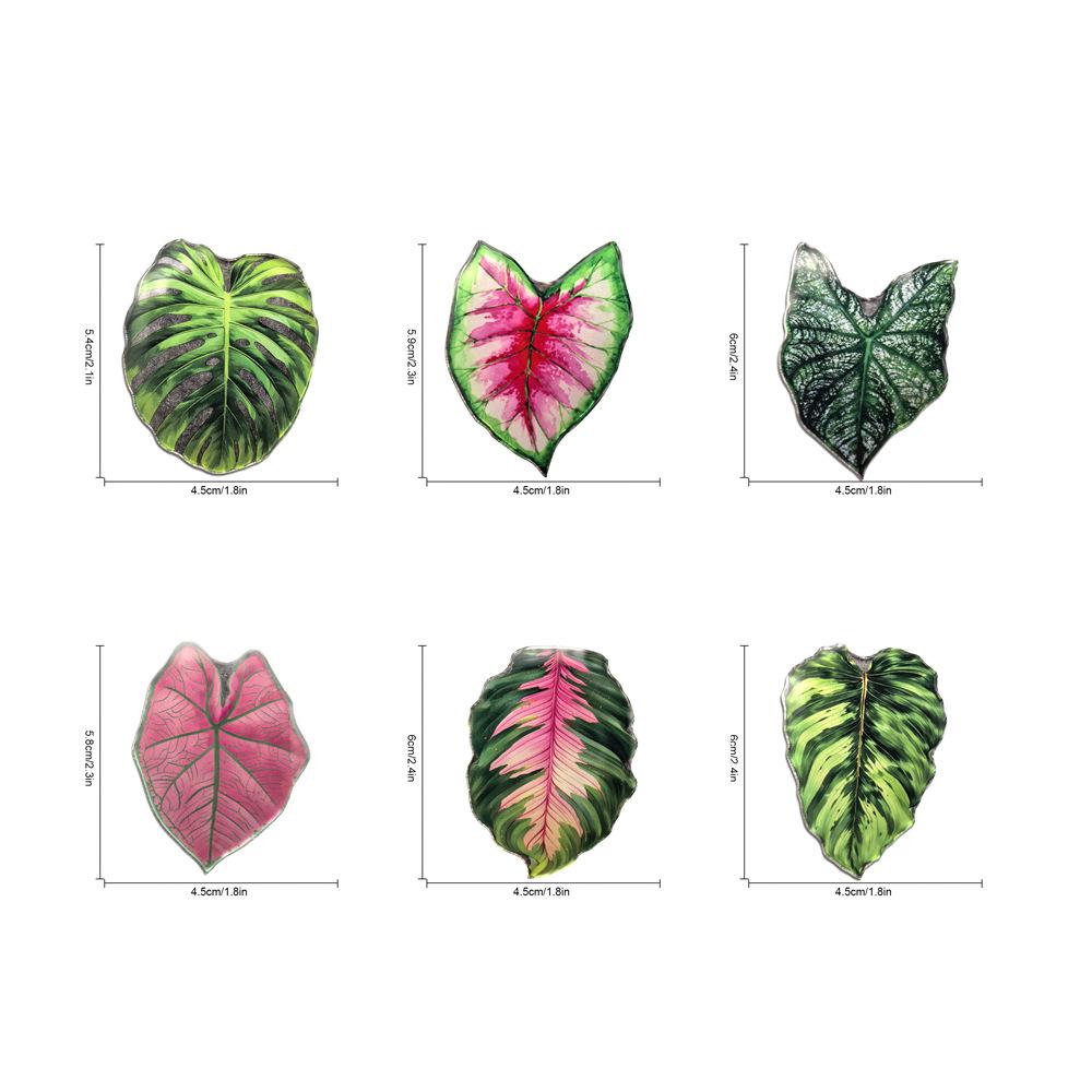 Creative Acrylic Tropical Plant Magnetic Fridge Sticker - Simulation Leaf Design