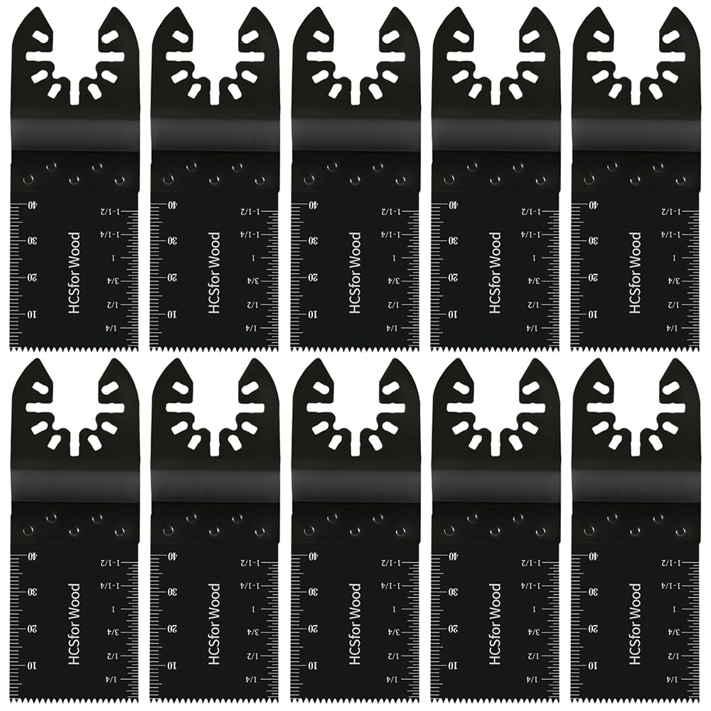 

Replacement Steel Cutting Blade Set for and Wide for Edge Cutting and Compatible with and DIY Tools Multi-Tool Blades, 10-Piece Set, High-Carbon Wood,