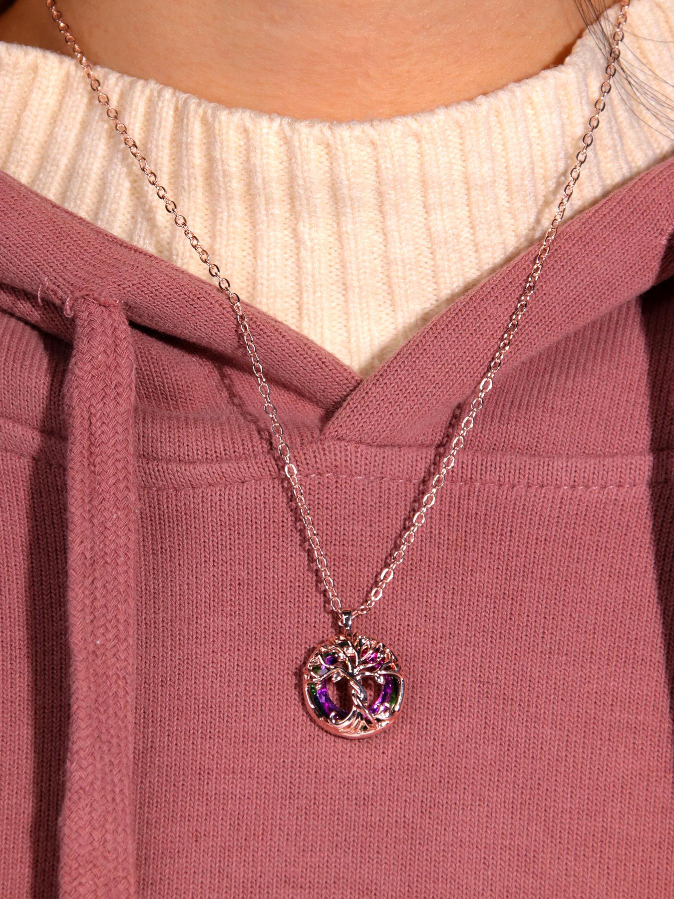 

925 Серебряное ожерелье Дерево Кулон Ретро Ожерелье Свитер Пальто Аксессуары