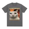 Certified Woman Respecter Funny Cat Meme T Shirts Men Women Clothing Fashion Vintage Short Sleeve T-shirts Cotton Casual T-shirt