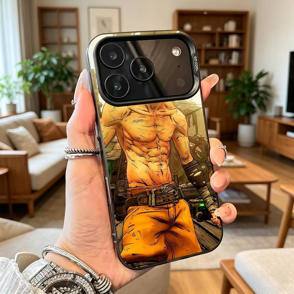Game B-Borderlands P-Psycho Gift Phone Case For iPhone 17,16,15,14,13,12,11 Plus,Pro Max,XS,Colored Silver Plated Inside Cover iPhoneXSMAX
