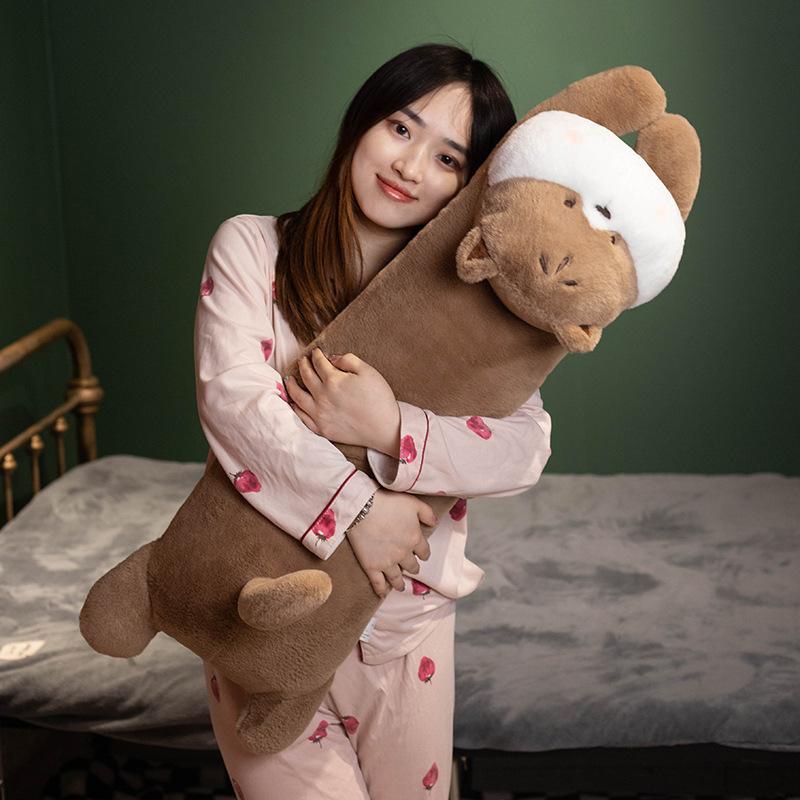 Cute Pet Long Pillow Girl Sleeping Cat Doll Cute Rabbit Plush Toy Doll Leg Doll on Bed