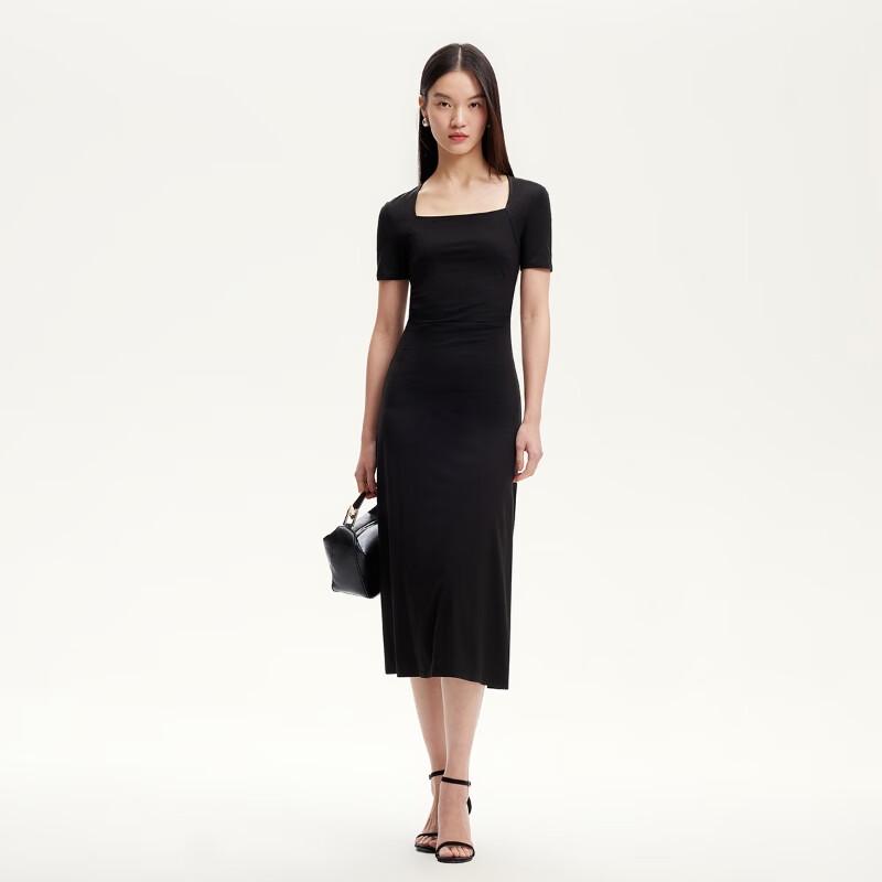 

VEROMODA Women s French Square Neck Pleated A-Line Midi Dress M