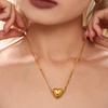 Qiong Yao Stainless Steel Heart Magnet Detachable Pendant Necklace - Korean Style