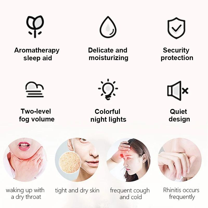 Pro časování difuzéru vůně ultrazvukový zvlhčovač vzduchu duté chytré spotřebiče s LED nočními světly