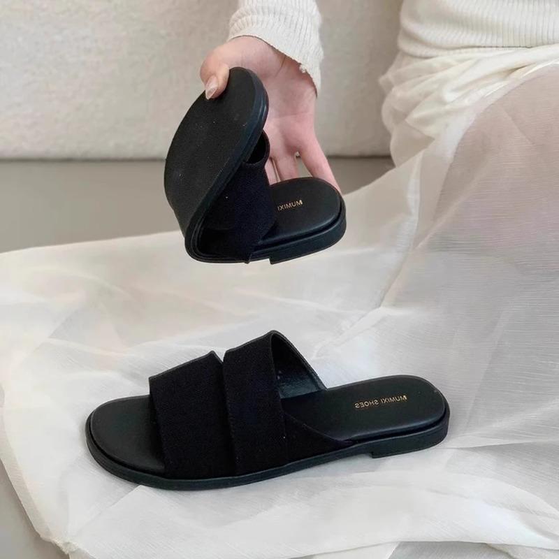 Fashion Hot Selling 2025 Women's Flat Sandals Slide Sandals Slip On Open Toe Slippers Slides Mules with Soft Footbed for Summer Beach