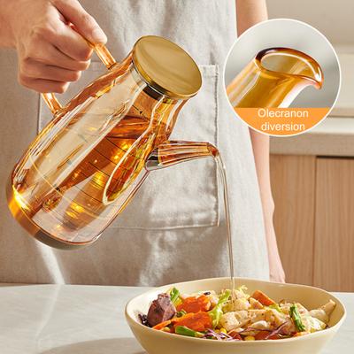 Ölspenderflasche aus Glas mit tropffreiem Ausguss, 600/800/1000 ml, Öltopf mit großem Fassungsvermögen für Essig, Sojasauce, Küchengeräte in Lebensmittelqualität