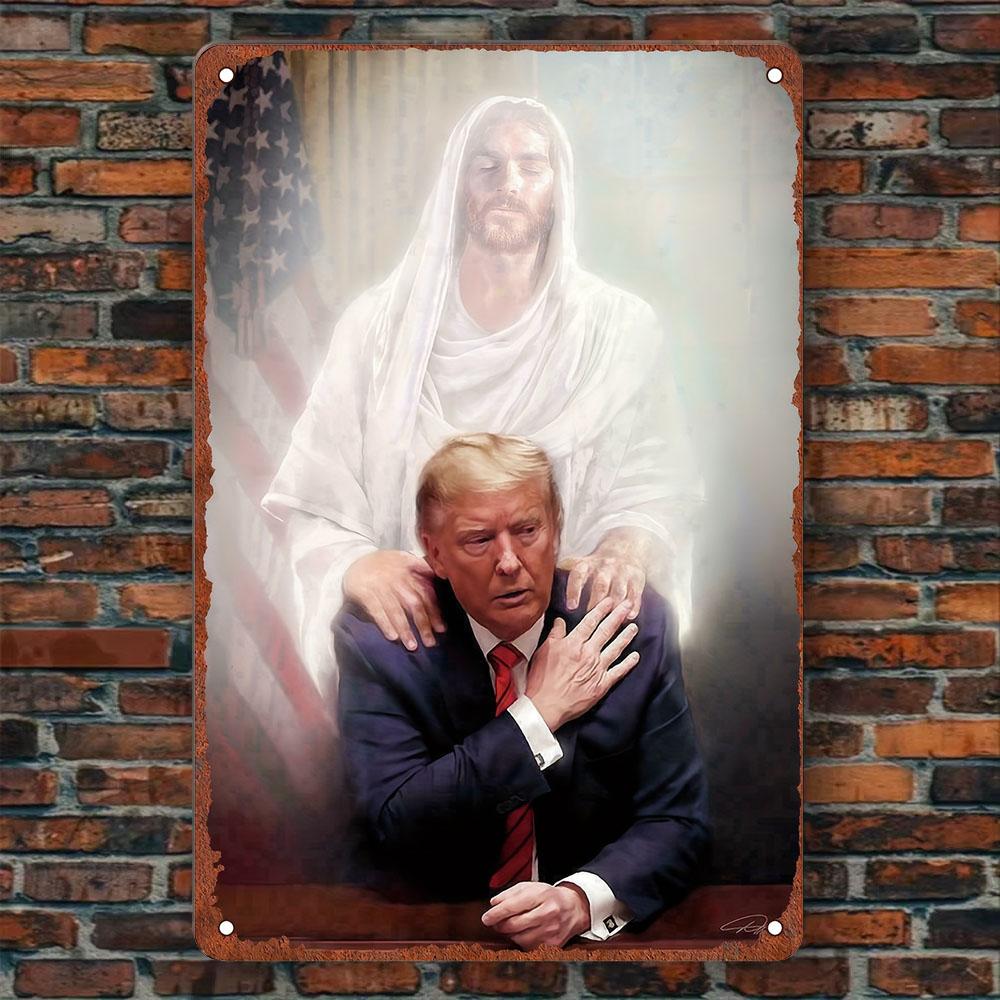 American Flag Vintage Metal Sign - Elegant Style Iron Wall Plaque, Multi-Purpose, Suitable for Home, Garden, Bedroom, Office