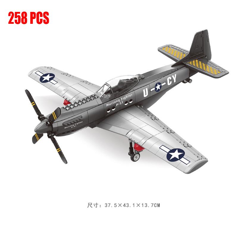 Military Carrier Aircraft Gunship Eagle Stealth Fighter Building Block Sets Classic War Airplane Bricks Kid Educational Toy