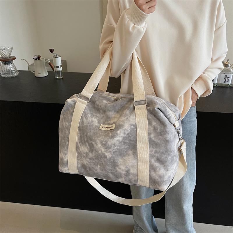 Short-Distance Travel Bag Women's Lightweight Outgoing Luggage Bag Corduroy Storage Bag