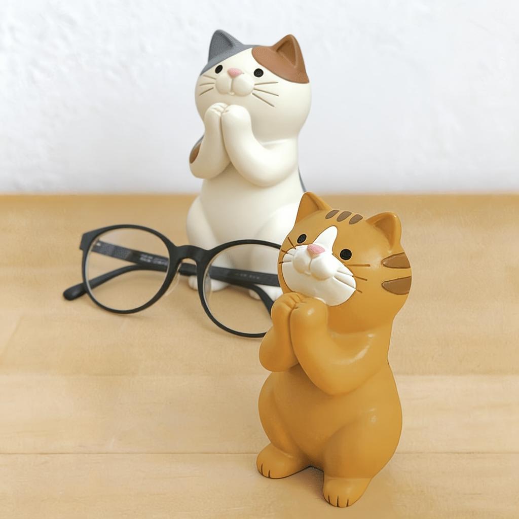 1-Piece Cute and Whimsical Cat Phone Stand / Glasses Holder / Office Desk Ornament / Gift