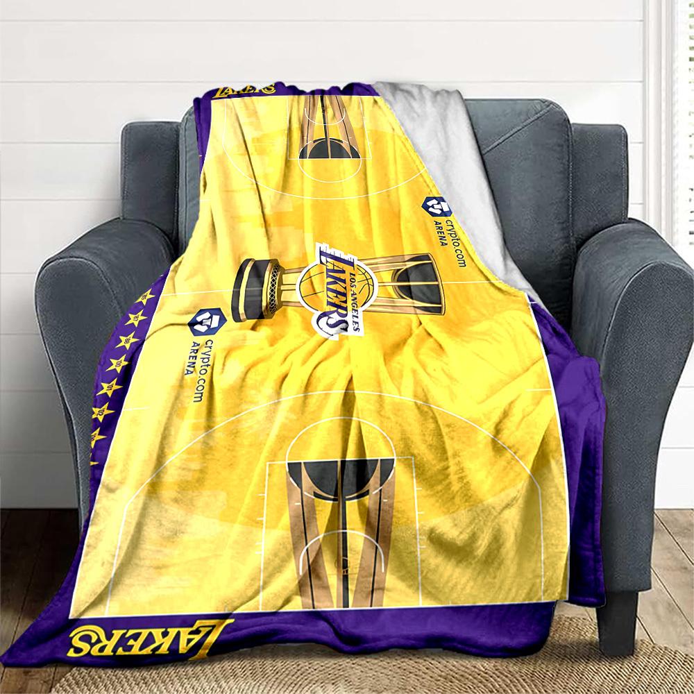1pz Coperta in Flanella Basket Lakers, Morbida e Delicata sulla Pelle con Stampa Digitale, Varie Misure Disponibili per Famiglia, Amici, Compleanno