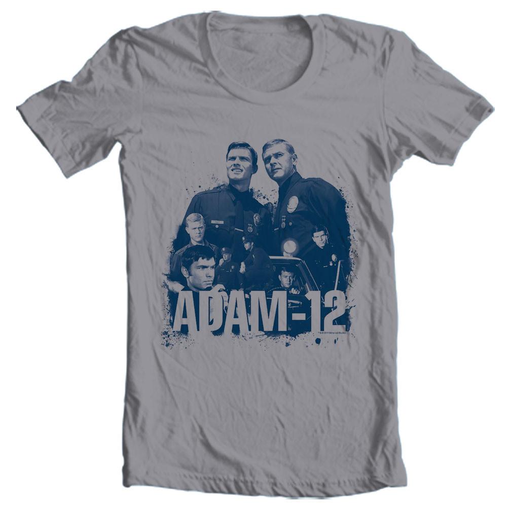 Adam-12 TV Show T-Shirt Retro 60s 70s Designed Gray Graphic Tee NBC502