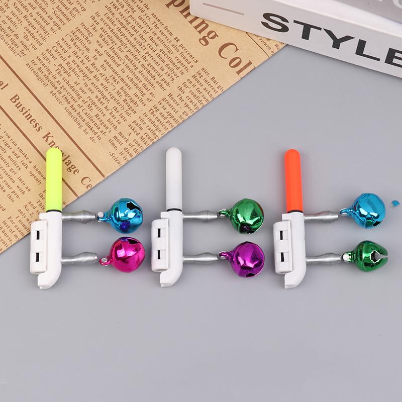Fishing Bite Alarms Fishing Rod Double Bell Rod Clamp Tip Induction Lamp Bright Night Flash Led Without Battery Tackle Flash Led