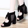 Fashion Light Weight Spring & Summer Breathable Bow Tie High Quality Heel Shoes Lady Pumps Zapatos De Mujer A1405