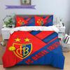 FC Basel Vzorované povlečení Domácí dekorace Narozeninový dárek (1 * povlak na peřinu + 2 * povlak na polštář, bez jádra)