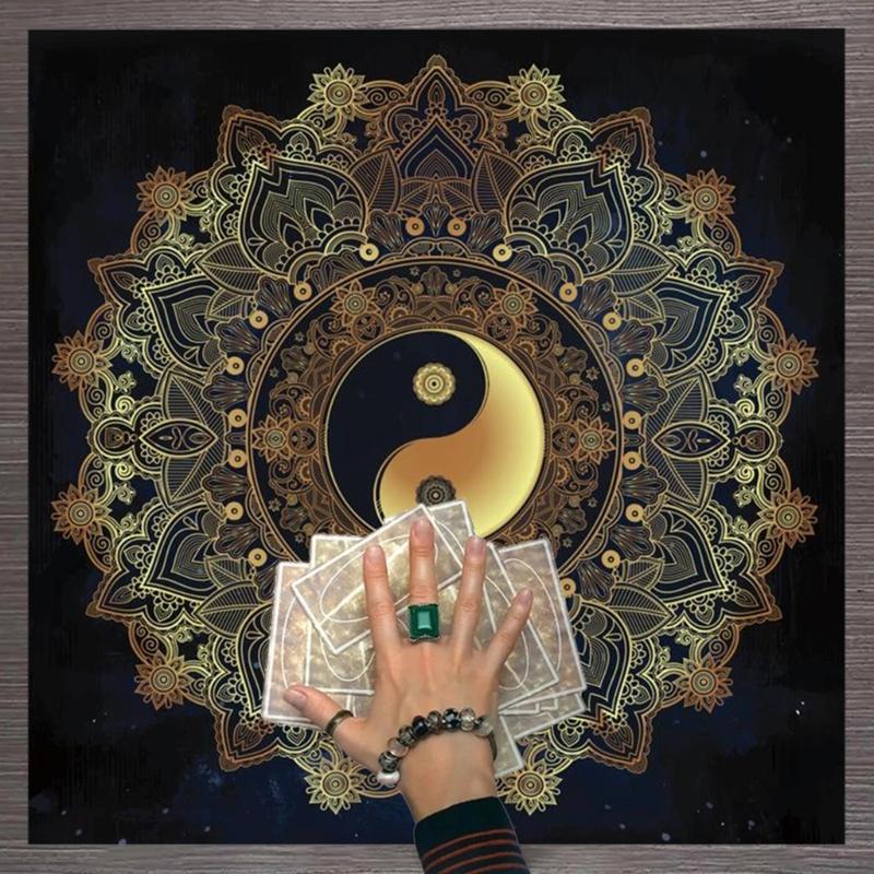 Astrology Tarots Table Altar Cloth Metaphysical Board Game Mat Pendulum Divinations Altar Tablecloth Board Game Card Pad