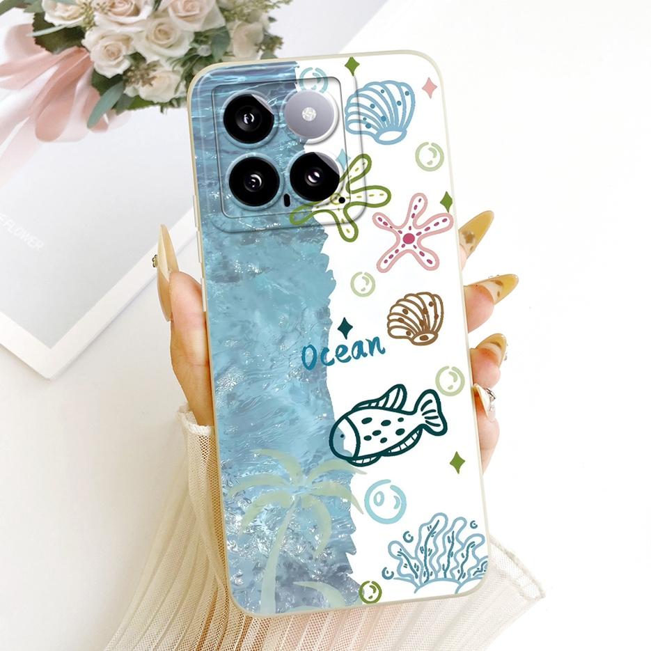 For Xiaomi Mi 14 Pro Case Cute Rabbit Cartoon Cover Shockproof Soft TPU Phone Case For Xiaomi 14 Pro Mi14 Pro 5G Back Cover Bags