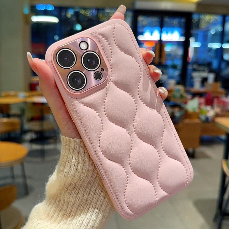 

For iPhone 16 Pro Case Creative Chic Gourd Texture Leather+TPU Phone Cover Grey