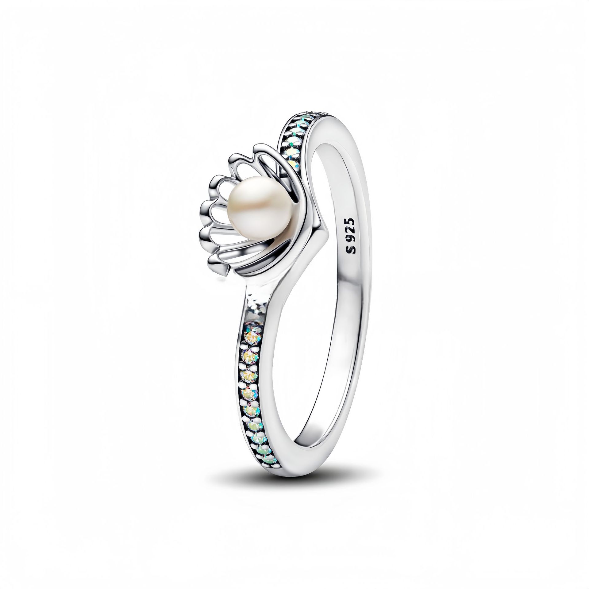 

Fashion Ring, Pearl Alloy Ring, Women s Ring 9 срібний