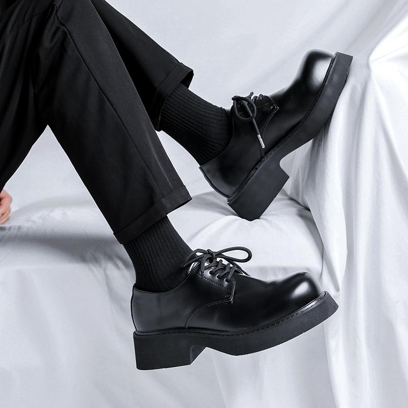 Модный бренд Осенние новые ботинки для мужчин Черные ботинки Обувь на платформе Модные — фото 3