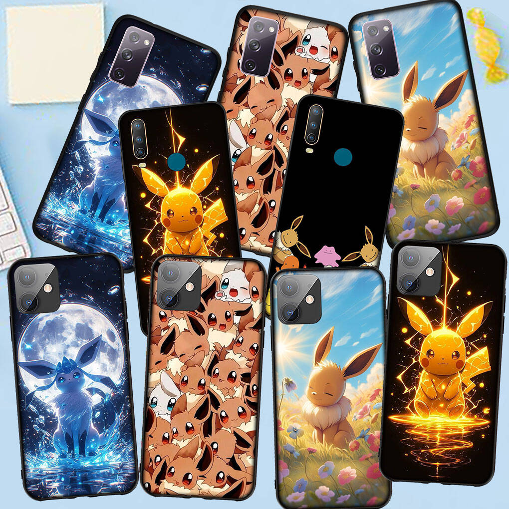 Telefoonhoesje voor Samsung Galaxy S25 S23 S22 S24 Ultra FE Plus A05 A06 A15 A16 A36 A37 A35 A52 A54 A55 A56 A57 A25 A53 A17 Eevee Pokemon GO Pikachu Cover