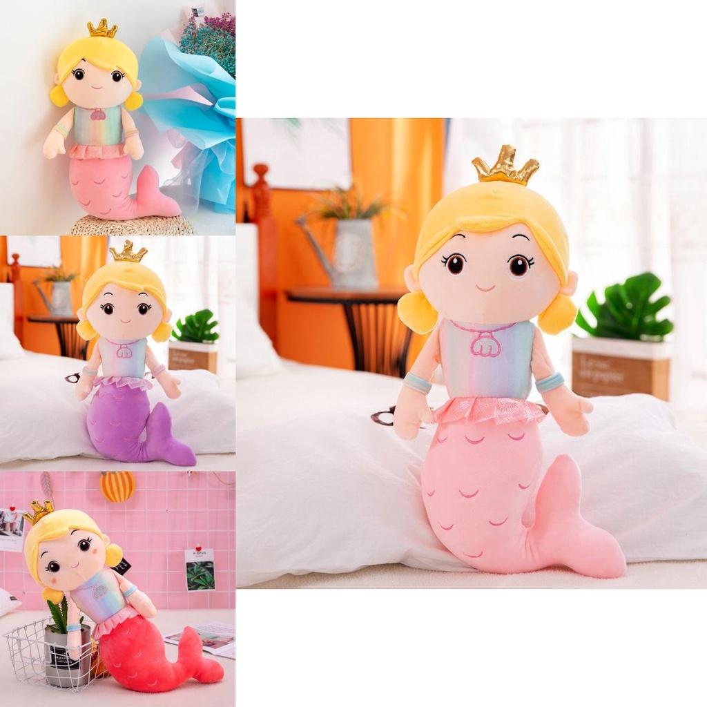 Adorable Crown Mermaid Stuffed Toy Doll Perfect For Kids Birthday Gifts And Playtime