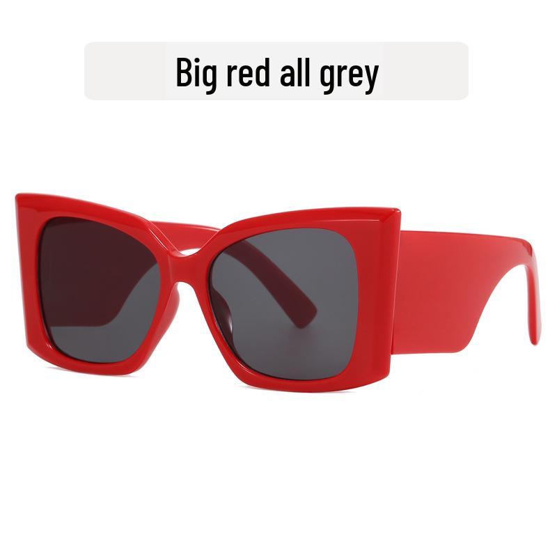 Retro Cat Eye Large Frame Sunglasses for Women – European and American Fashion, High-End Sun Protection, Trendy Street Style