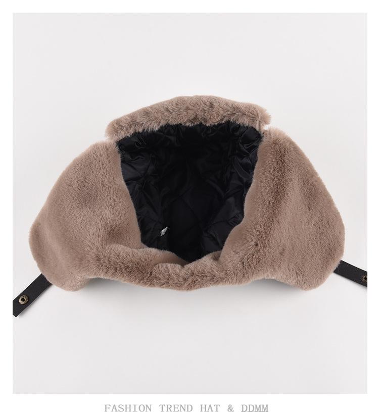 Leather Lei Feng Cap Men and Women In The Fall and Winter Thickened Warm Ear Protection Cap Outdoor Skiing Cycling Velvet Cold Cap
