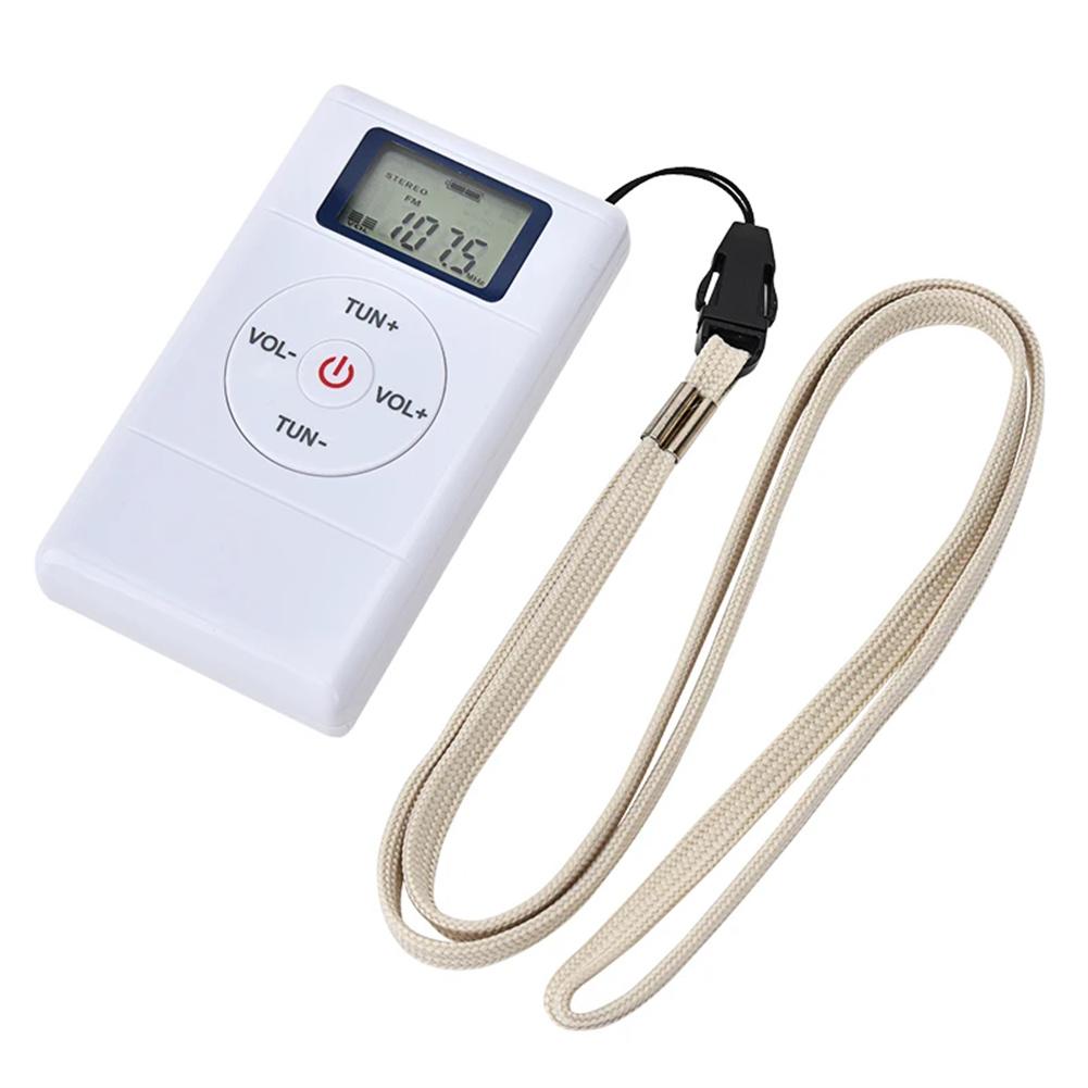 Portable FM Radio With Wristband 3.5MM Earphones Battery Operated Radios 60-108Mhz DSP Digital Tuning Radio For Senior Outdoor