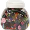 Mix of Round Flat Buttons with 2 Holes In Different Opaque and Transparent Colors. Ref 40381
