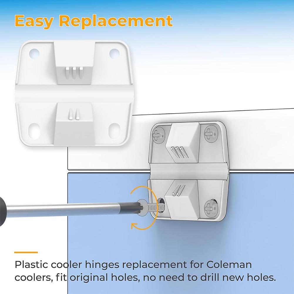 Cooler Hinges Screws Set Cooler Plastic Hinge Set with Stainless Steel Screws Camping Coolers Plastic Hinges for Coolers