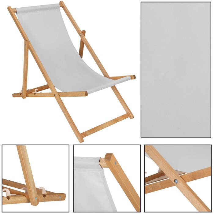 Springos® Chaise Longue De Jardin En Bois Imprégné Pliable – Transat Relax Pour Jardin Et Balcon Avec Système De Sécurité